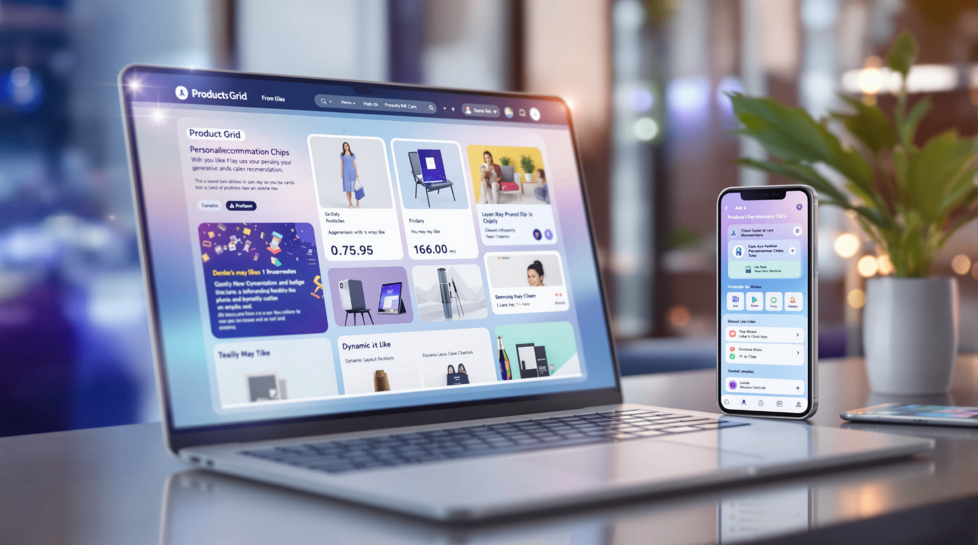 AI in Retail and E‑Commerce: Trends You Can't Ignore - Laptop and mobile device showing AI-powered product recommendation interface