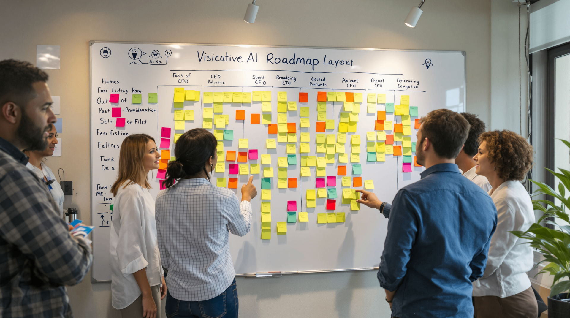 How to Align CEO, CFO, and CTO on a Single AI Strategy - Executive leadership team analyzing AI performance metrics and dashboards