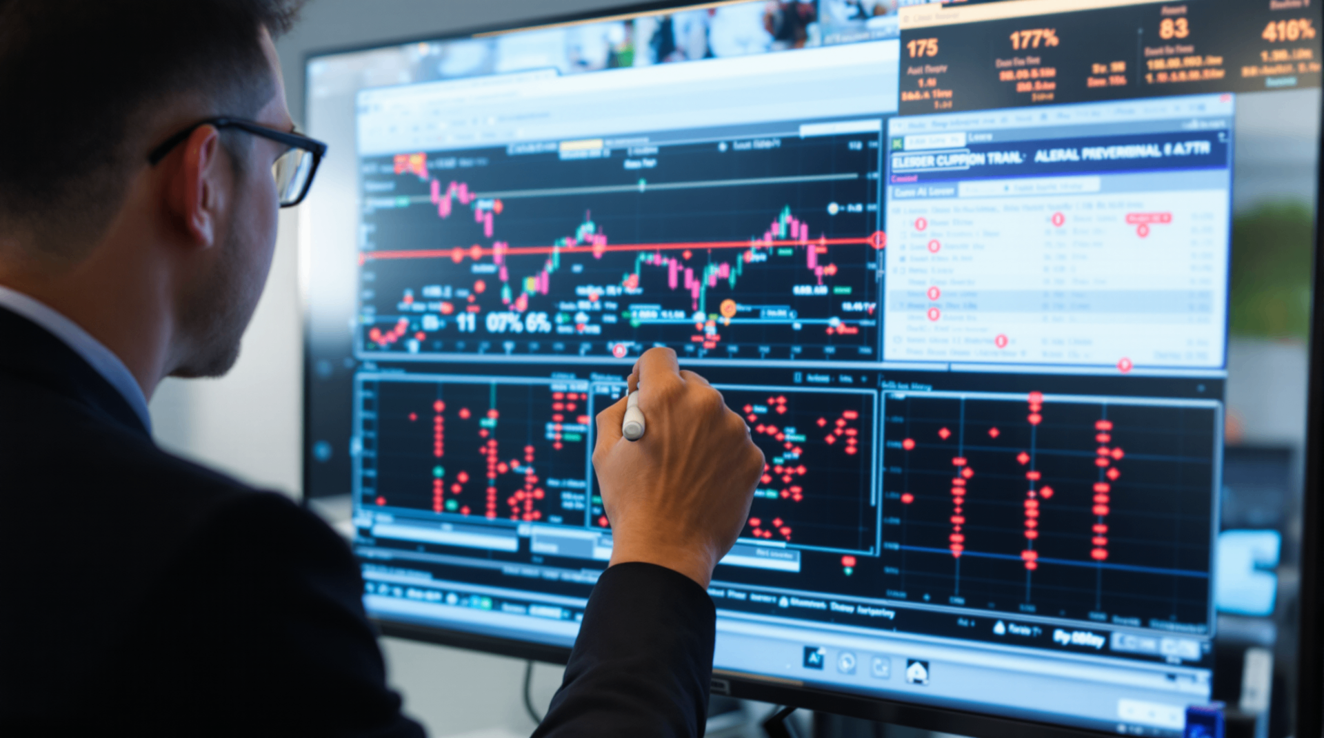 Human‑in‑the‑Loop in Practice: How to Keep Control Over AI Decisions - Professional interacting with futuristic AI control interface and analytics